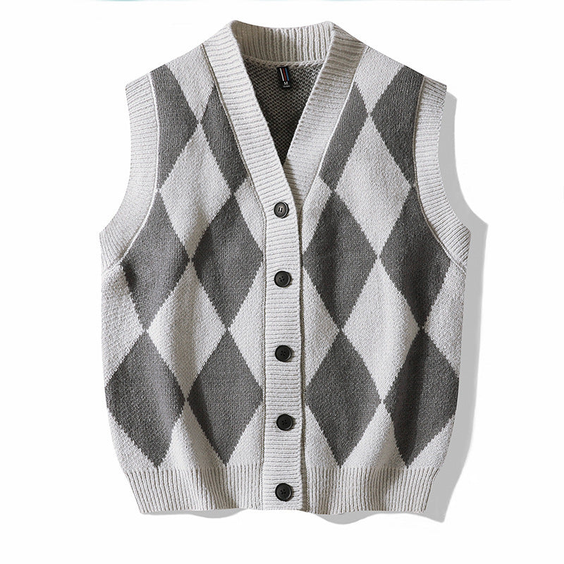 Autumn And Winter Leisure Men's V-neck Sweater Woolen Vest My Store