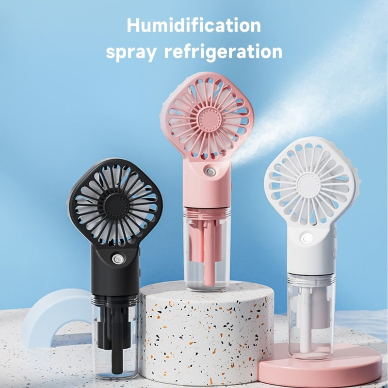 Strong Power Spray Humidification Small Mist Fan Humidification Usb Charging Portable Fan Icy And Refreshing Fan Water Supplement - Nyaabs