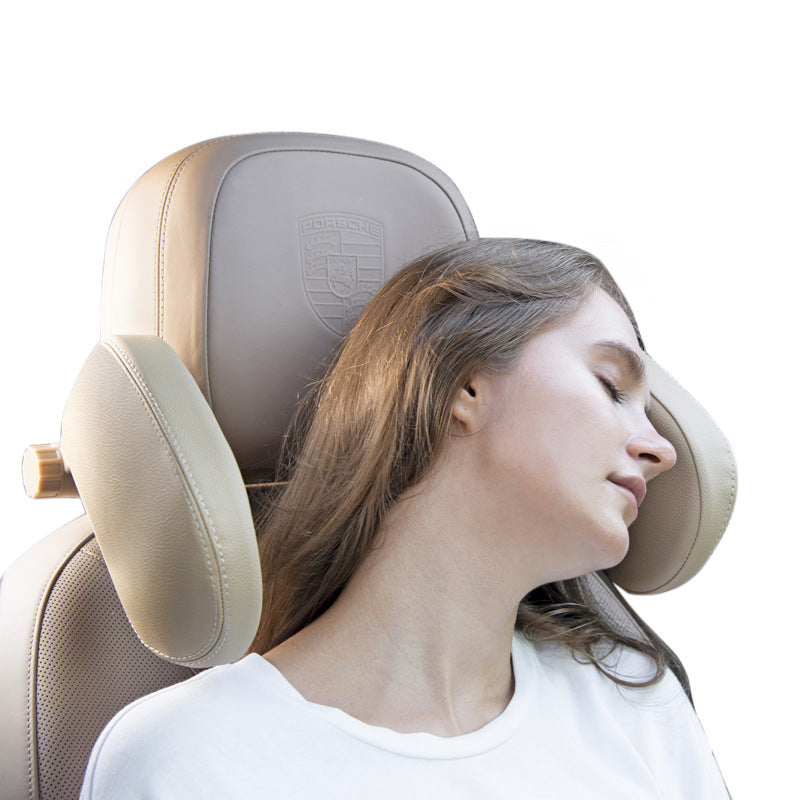 Car headrest pillow Sleep Adjustable Side Car Soft Travel Seat Headrest Auto Leather Support Neck Pillow Cushion car accessories - Nyaabs