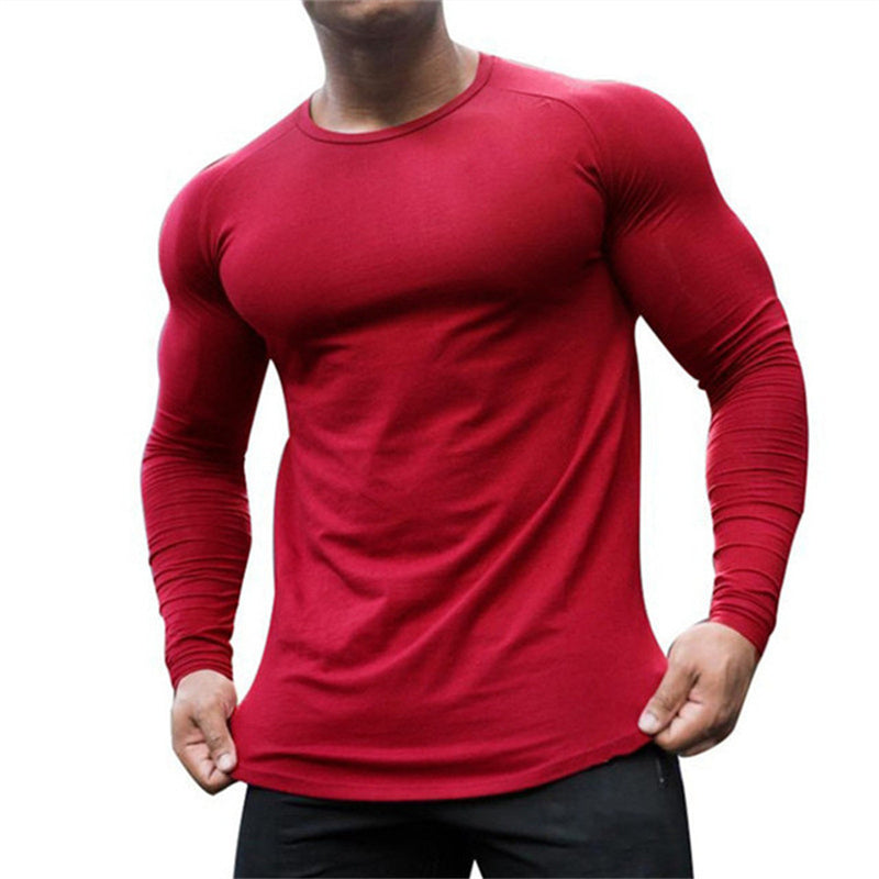 New Long Sleeve T Shirt Sport Men Gym Shirt Quick Dry Gym Fitness Training Running T Shirt Men Workout T-Shirt Bodybuilding Tops - Nyaabs