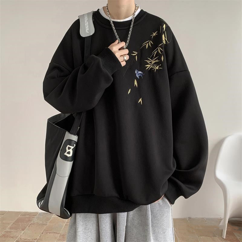 Fashion Round Neck Sweater Men's Embroidery - Nyaabs