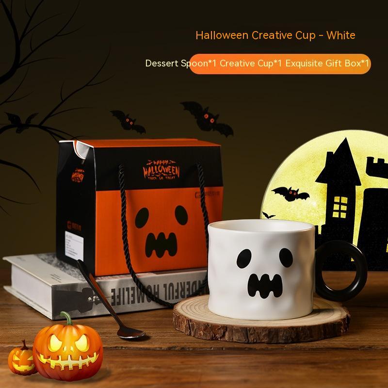 Pumpkin Ceramic Cup Party Favor Ceramic Cups With Handle Portable Cute Halloween Gift Mug Durable Halloween Party Supplies - Nyaabs