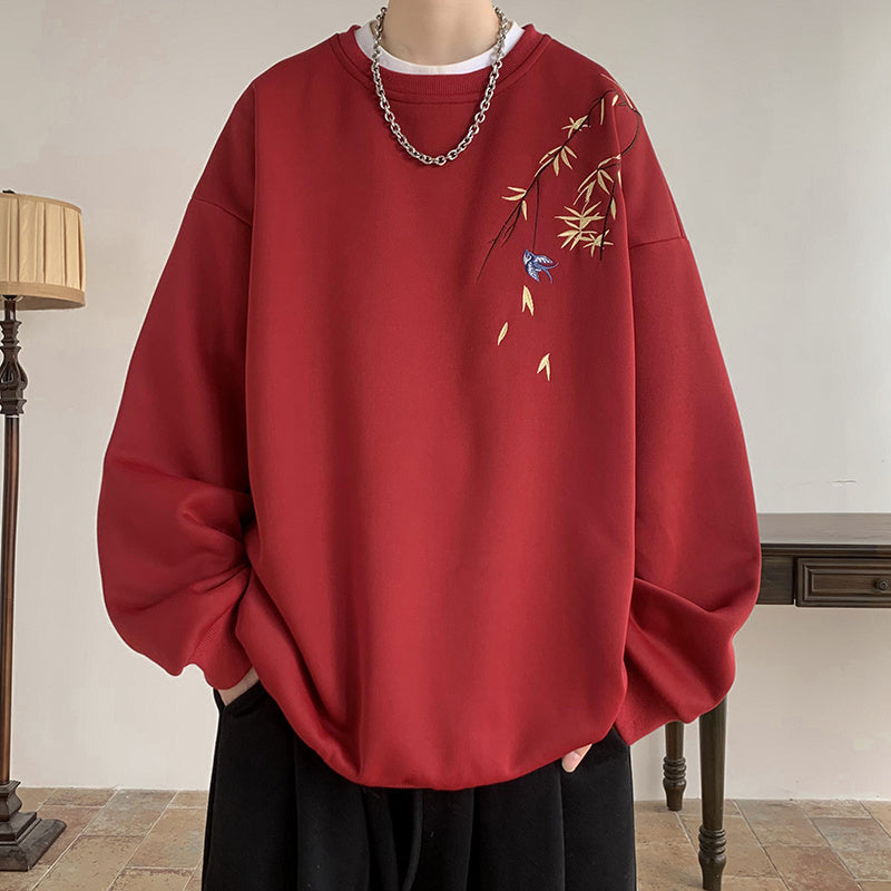 Fashion Round Neck Sweater Men's Embroidery - Nyaabs