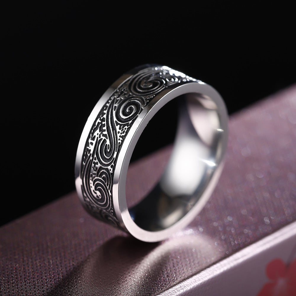 Titanium Steel Retro Men Ring - Nyaabs