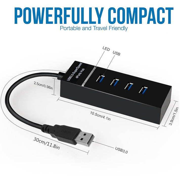 4 In 1 2.0 3.0 USB HUB Splitter High Speed Multi Splitter USB Adapter Expander Cable For Desktop PC Laptop Adapter USB HUB nyaabs.com