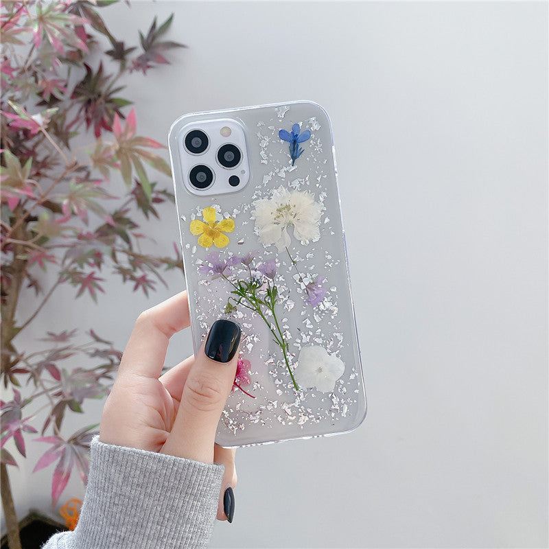 Silver Foil Dried Flowers For Mobile Phone Cases Epoxy Transparent - Nyaabs