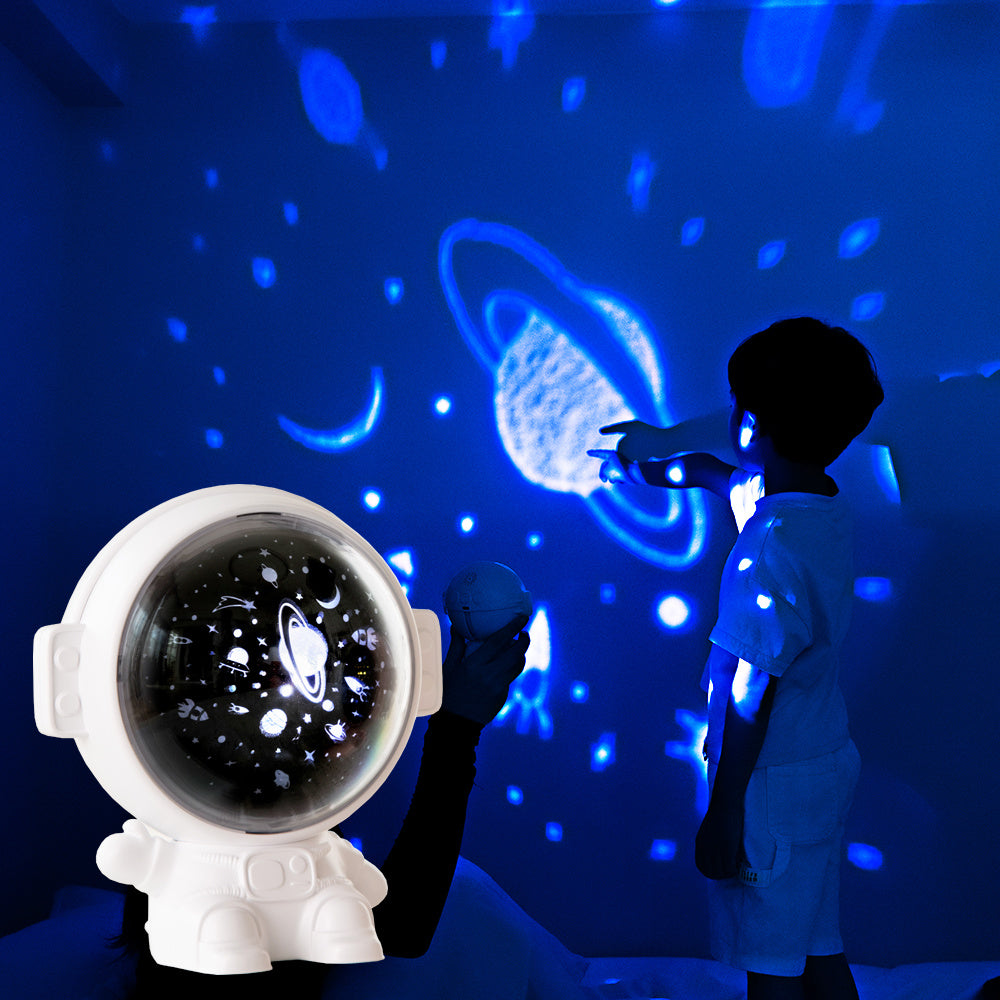 Galaxy Star Projector Starry Sky Night Light Astronaut Lamp Room Decr Gift Child Kids Baby Christmas Spaceman Projection - Nyaabs