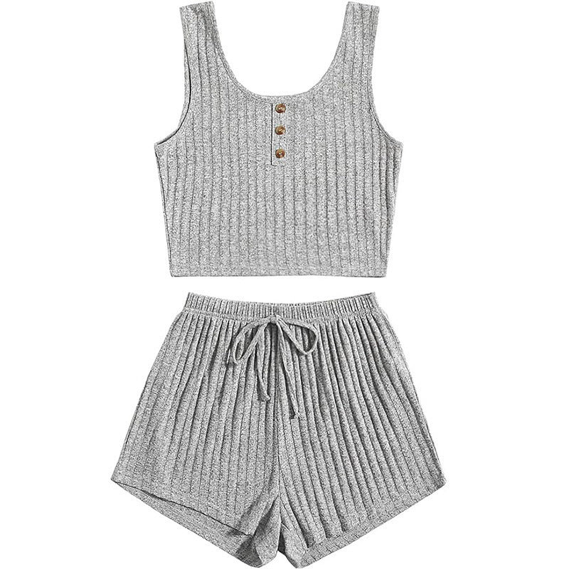 Women's Fashion Slim Fit Vest Shorts Set nyaabs.com