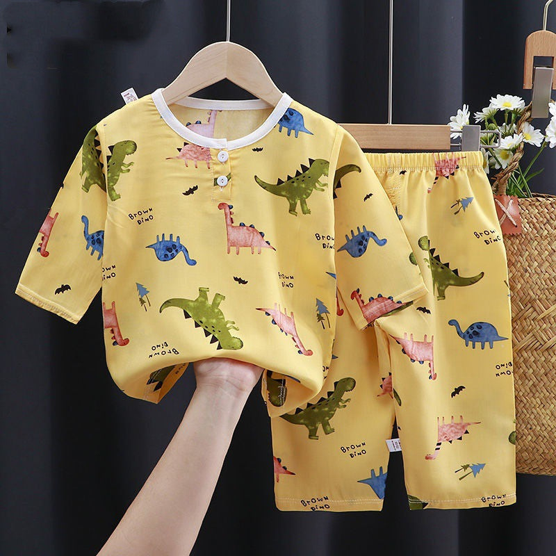 Summer Clothes Cotton Silk Air-conditioning Clothes Baby Clothes - Nyaabs