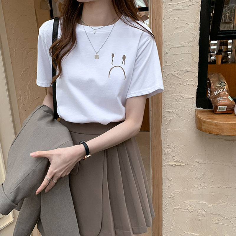 Loose Half Sleeve T-shirt Bottoming Shirt - Nyaabs