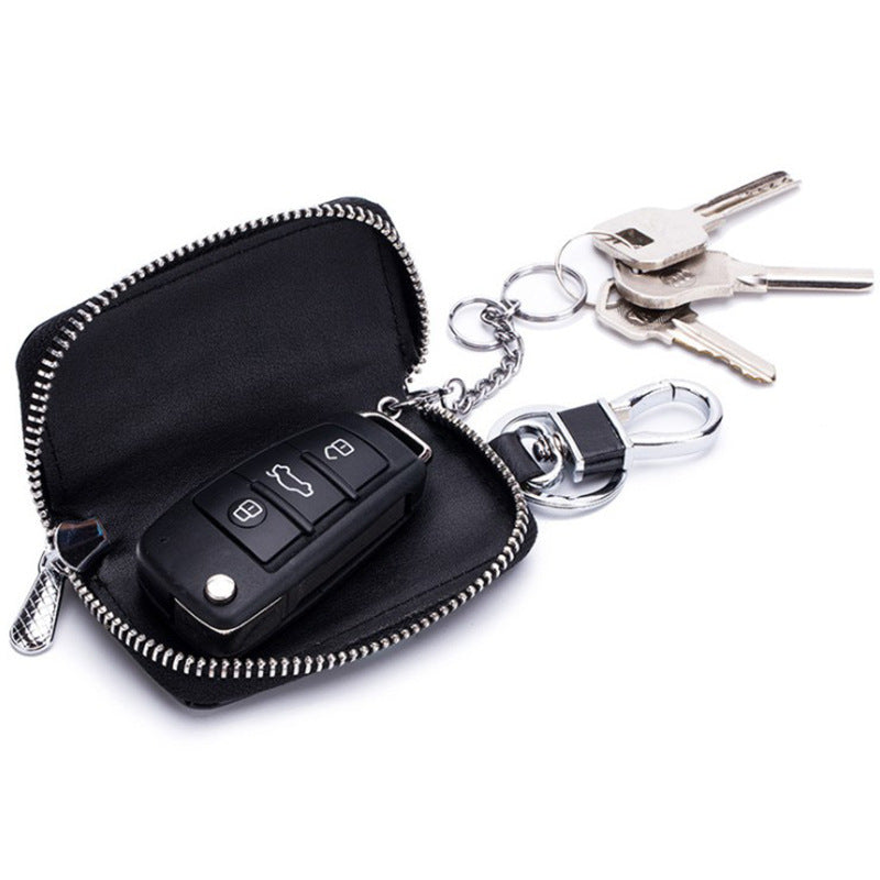 Leather Zipper Car Key Case - Nyaabs