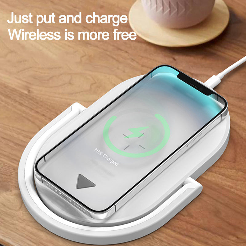 3 In 1 Foldable Wireless Charger Night Light Wireless Charging Station Stonego LED Reading Table Lamp 15W Fast Charging Light - Nyaabs