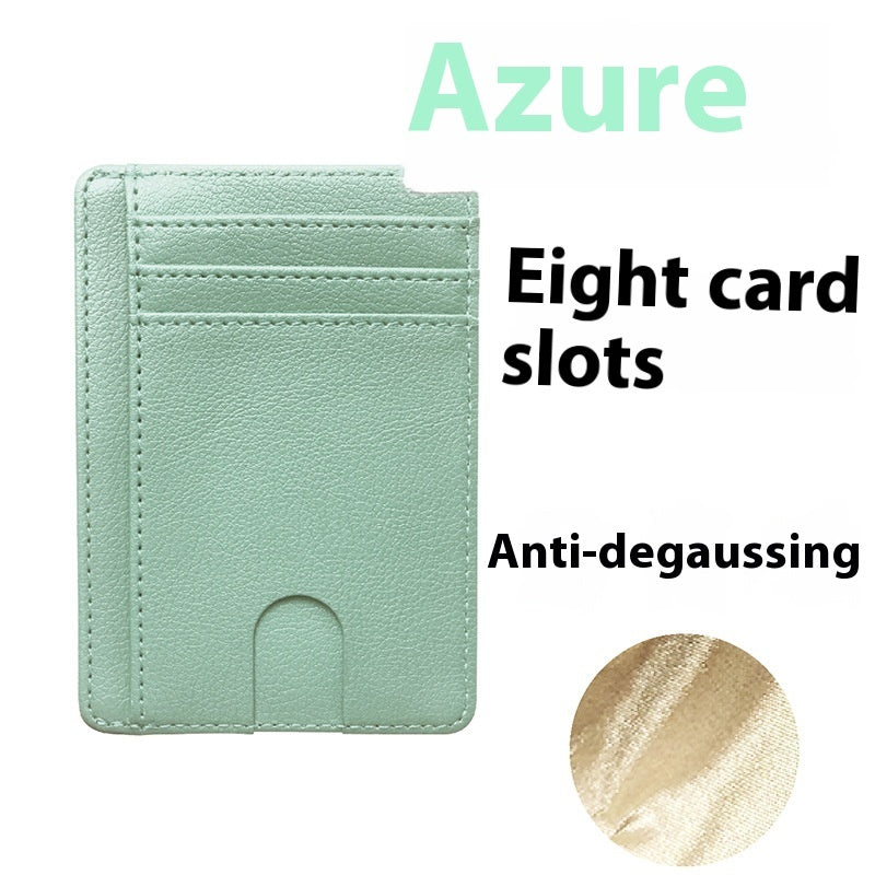 Multiple Card Slots Portable Pu Leather Credit Card Bag Card Holder - Nyaabs