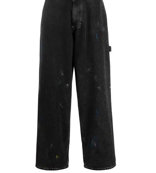 Splash Ink Paint Spots Loose Cargo Pants Men And Women - Nyaabs