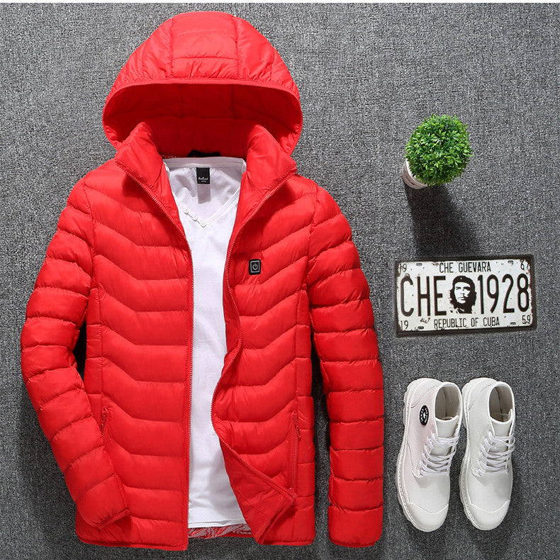 New Heated Jacket Coat USB Electric Jacket Cotton Coat Heater Thermal Clothing Heating Vest Men's Clothes Winter - Nyaabs