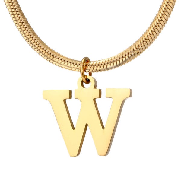 Minimalist A-Z Letter Pendant Necklace For Women Stainless Steel Gold Color Snake Chains Jewelry Birthday Gift - Image 4