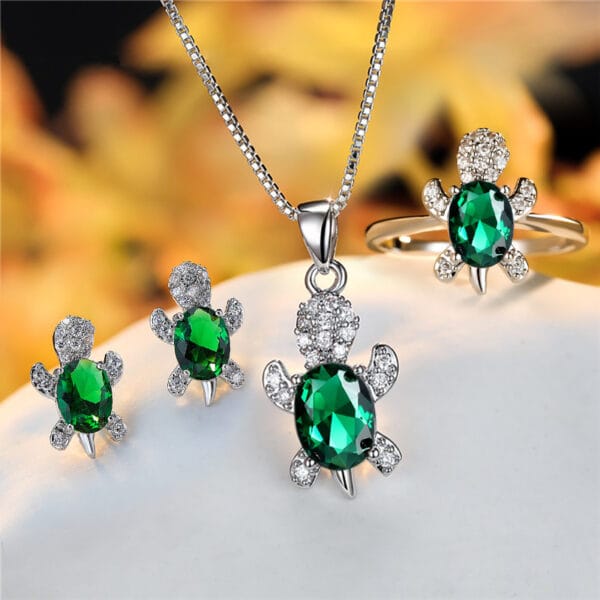 Fashion Oval Zircon Pendant Turtle Shape Necklaces With Rainbow Stone Multicolor Animal Necklace Jewelry For Woman And Children - Image 6