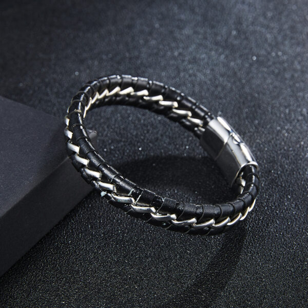 Woven leather bracelets for men - Image 2