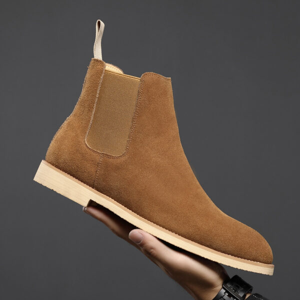 Boots Pointed Toe British Martin Boots Men's Nubuck Leather High-top Ankle Boots