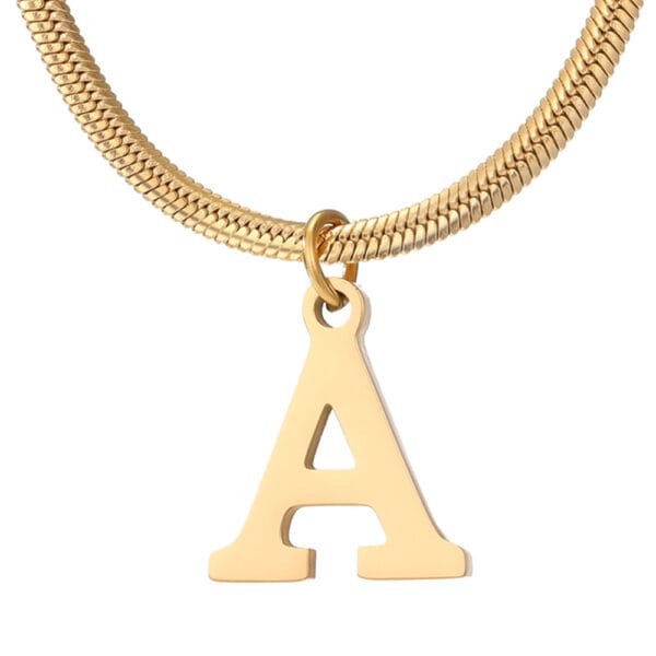 Minimalist A-Z Letter Pendant Necklace For Women Stainless Steel Gold Color Snake Chains Jewelry Birthday Gift - Image 7