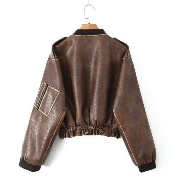 Leather Coat Women's Autumn Temperament Cool Long Sleeve Design - Image 4